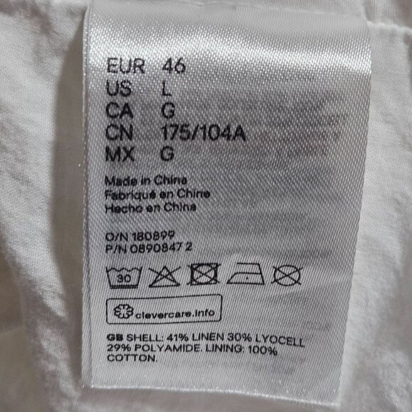 H&M Sleeveless Boho Tunic Top Ruffle Collar & Peplum Hem White Size L - Picture 7 of 15